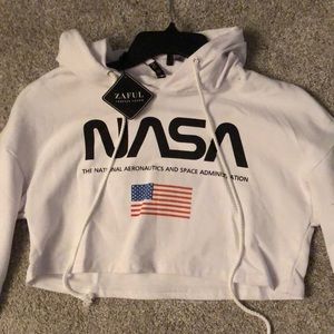Zaful cropped NASA hoodie